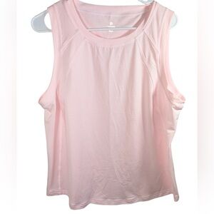 T by Talbots Women’s XL Petite Activewear Pink orange Polka Dot Tank Athleisure